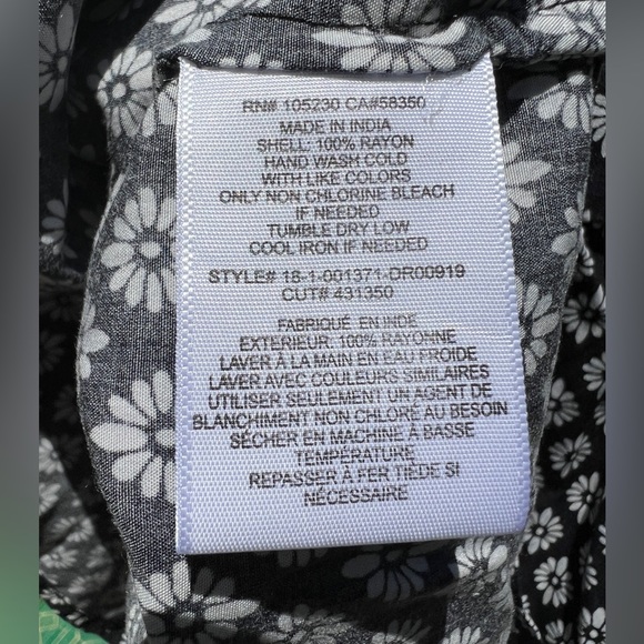 Joie dress, size X small, color black with white flower pattern - Picture 12 of 12